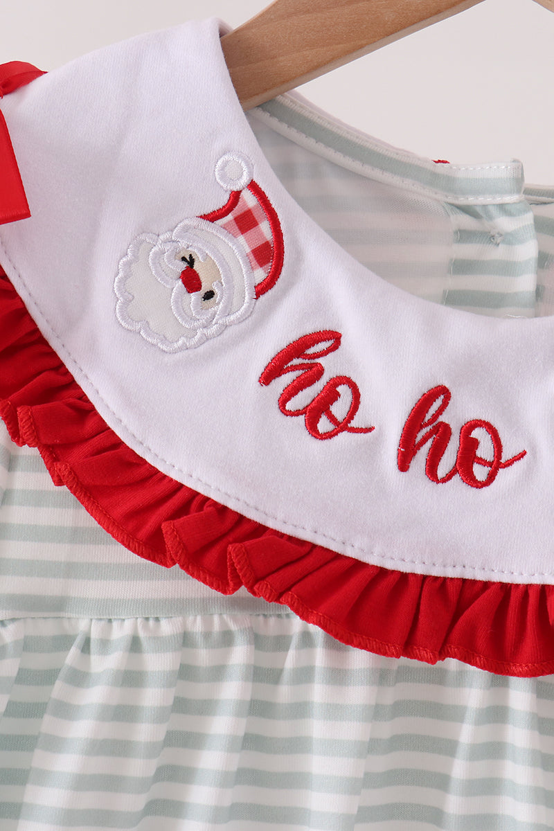 Santa Embroidered Ruffle Dress