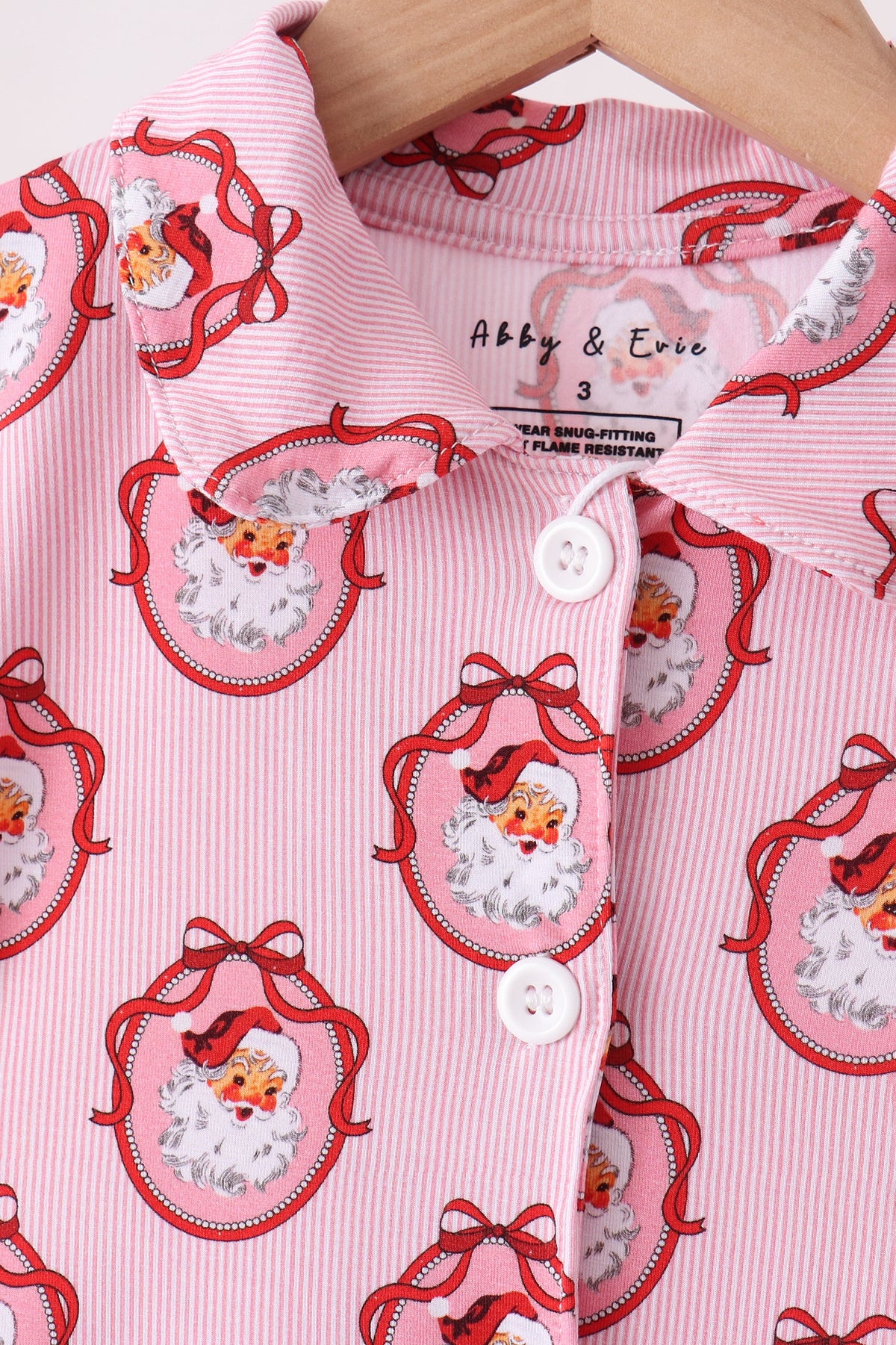 Pink Santa Bamboo Pajama Set