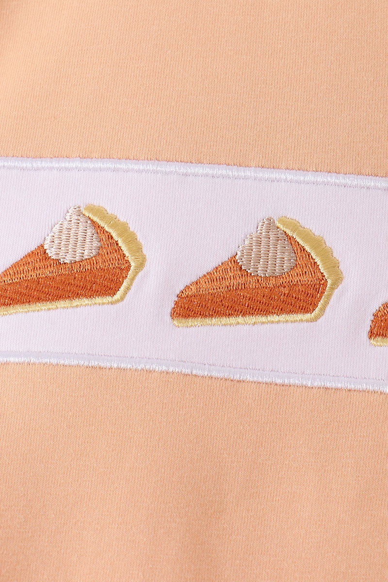 Pumpkin Pie Bow Embroidered Pants Set