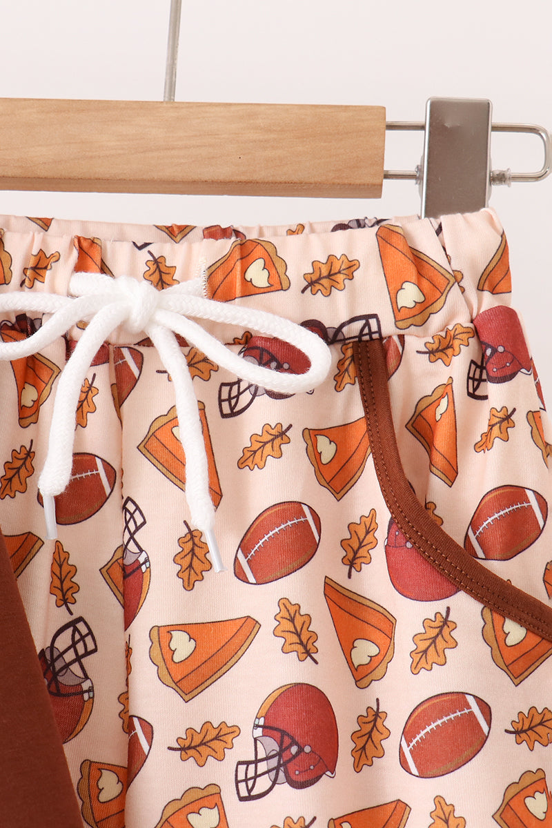 Football Embroidered Pants Set