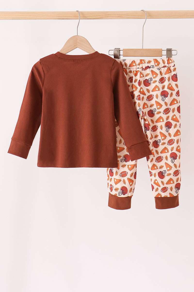 Football Embroidered Pants Set