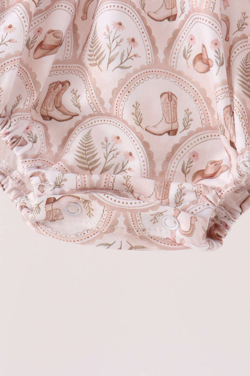 Howdy Y'ALL Embroidered Ruffle Bubble
