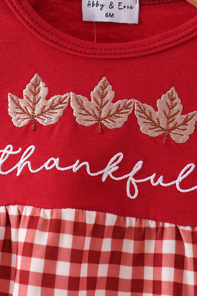 Thankful Leaves Embroidered Bubble