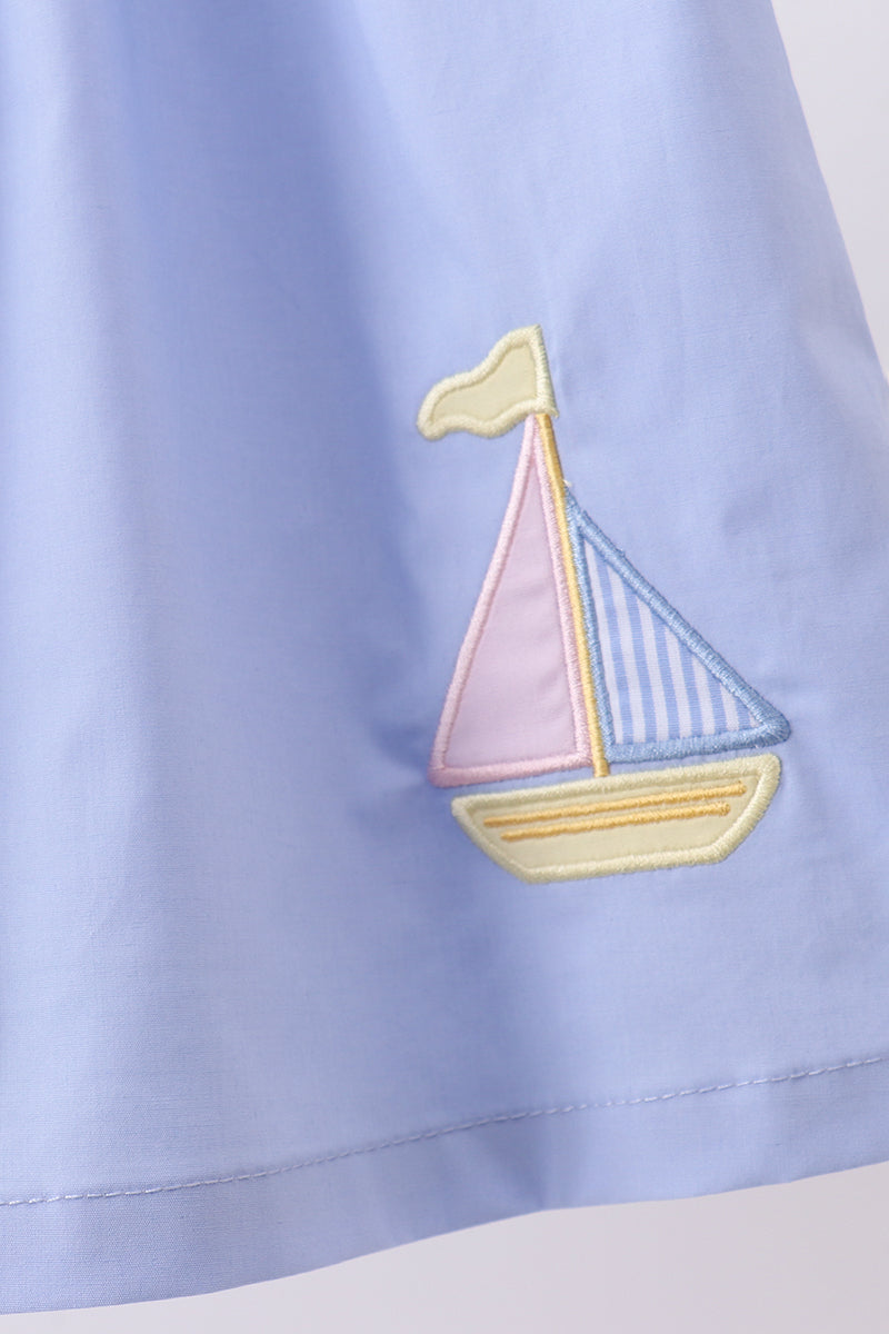 Sailboat Embroidered Bloomer Set