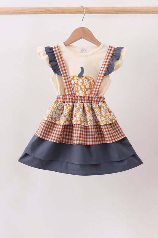 Pumpkin Floral Ruffle Set