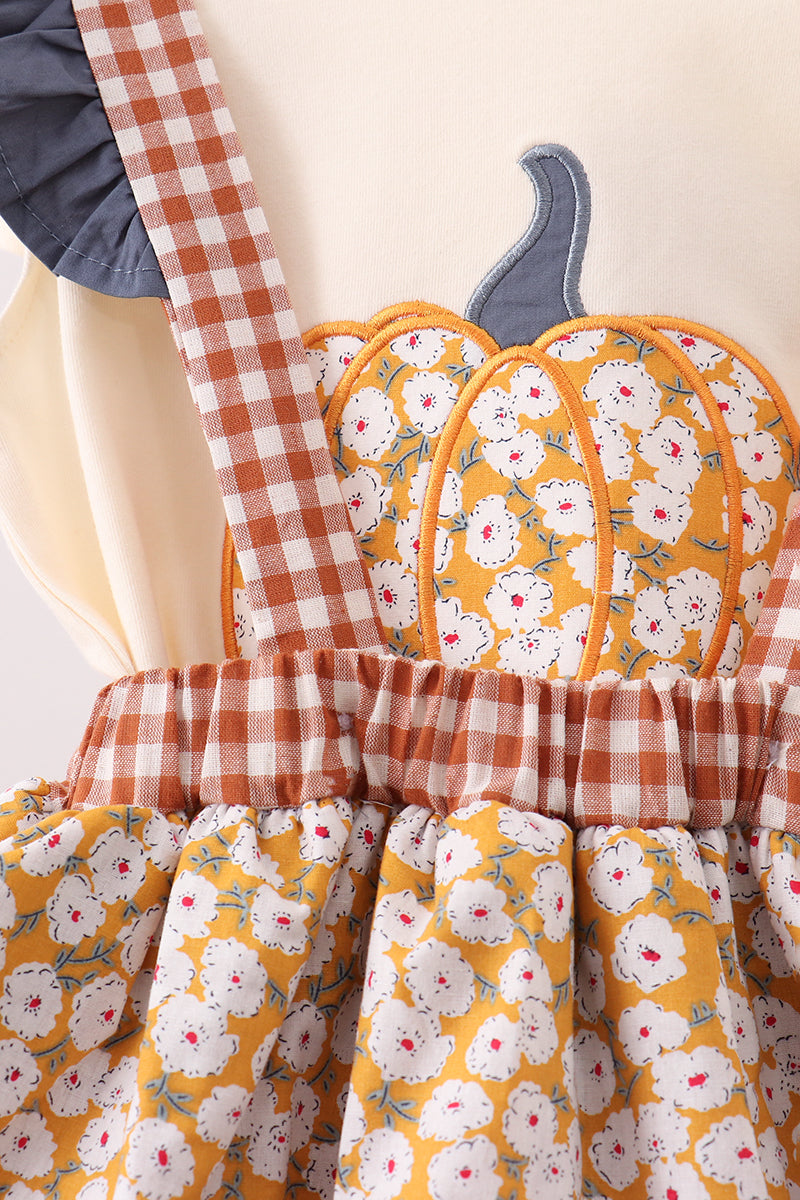 Pumpkin Floral Ruffle Set
