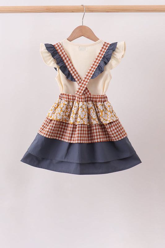 Pumpkin Floral Ruffle Set