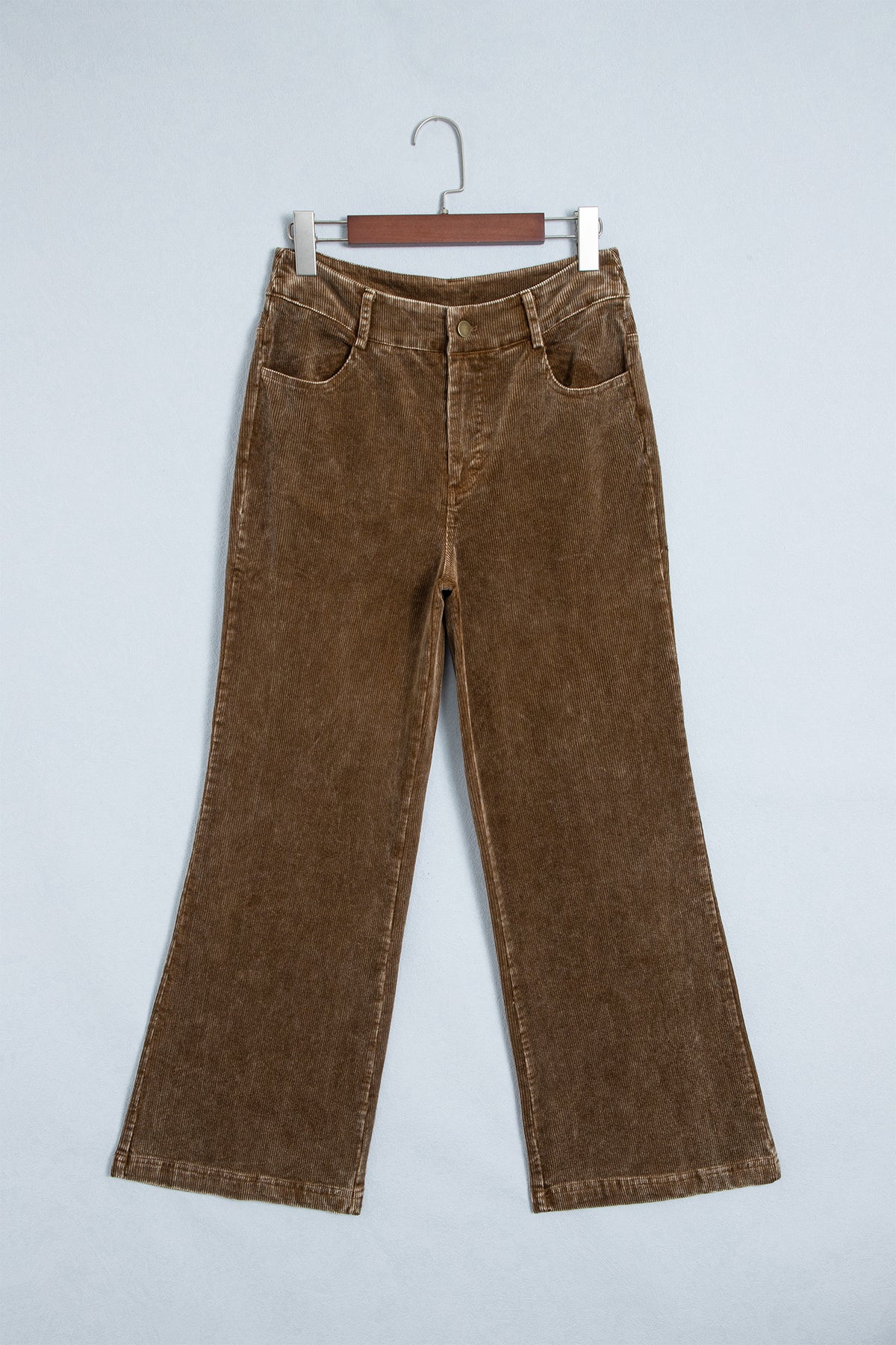 Camel Straight Leg Corduroy Pants