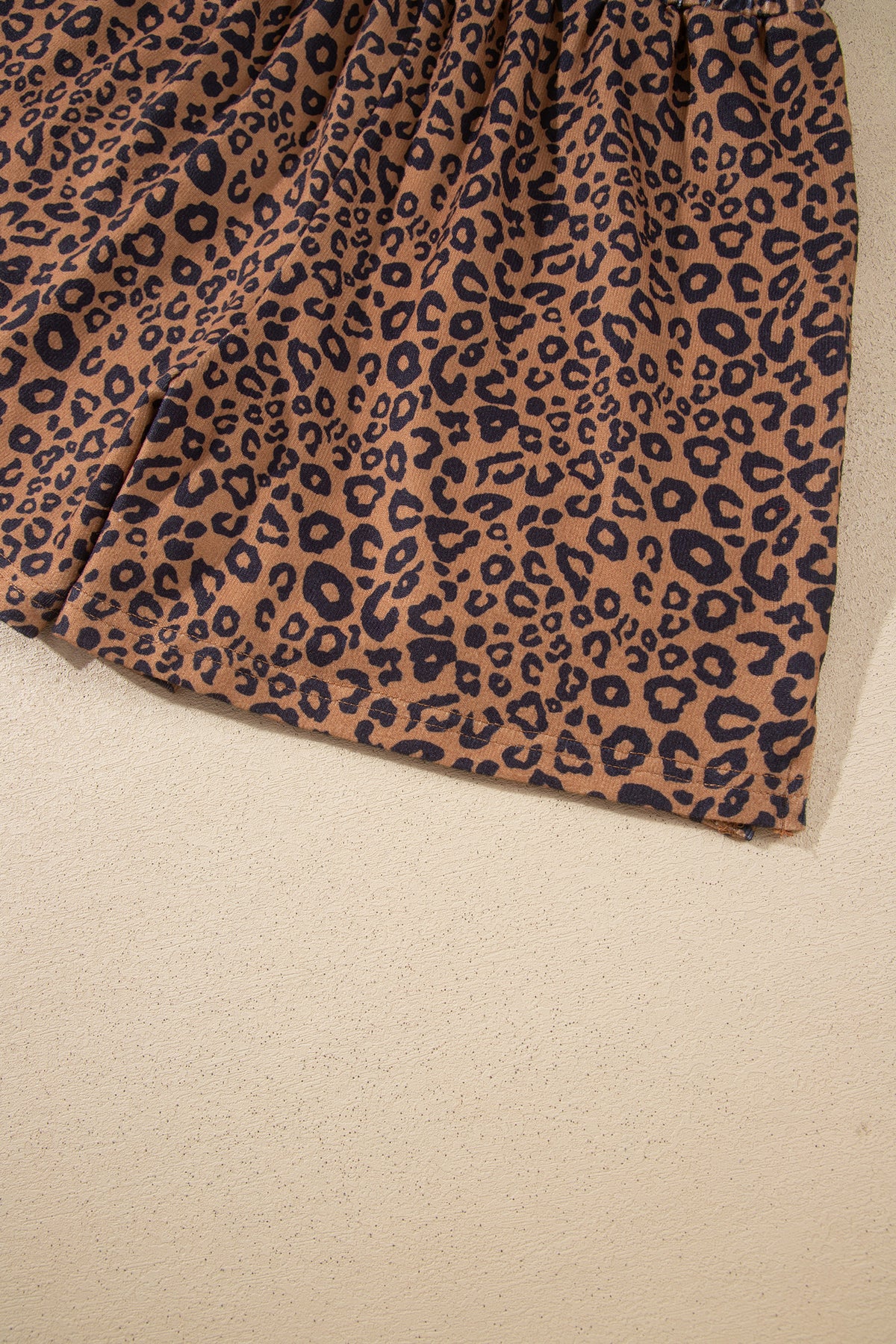 Leopard Print Henley Top w/Shorts Set