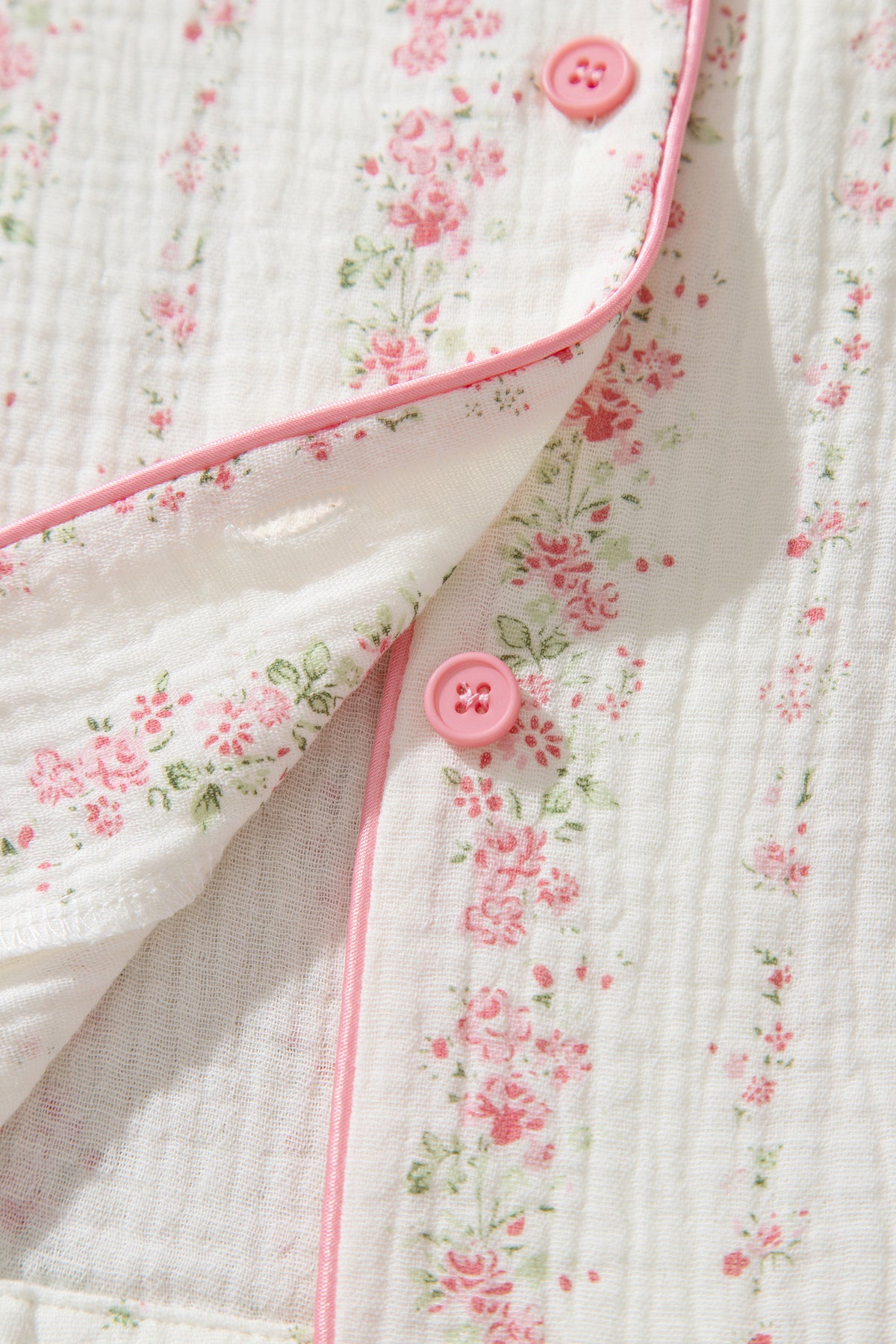 Floral Print Shirt Pajama Pant Set