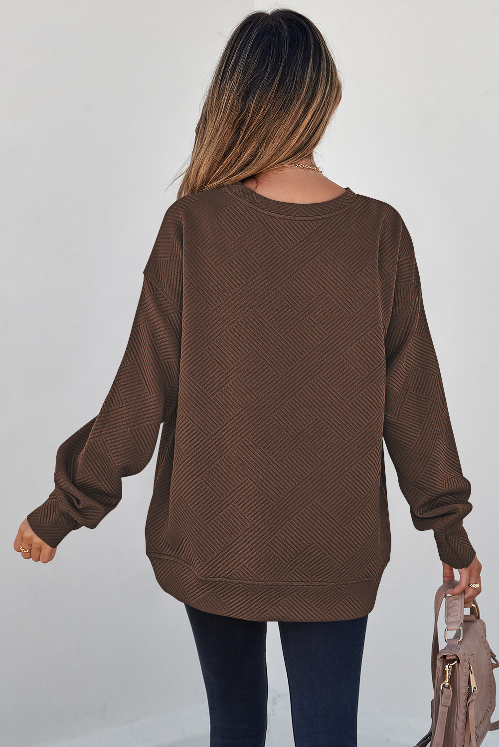Textured Pullover Sweatshirt