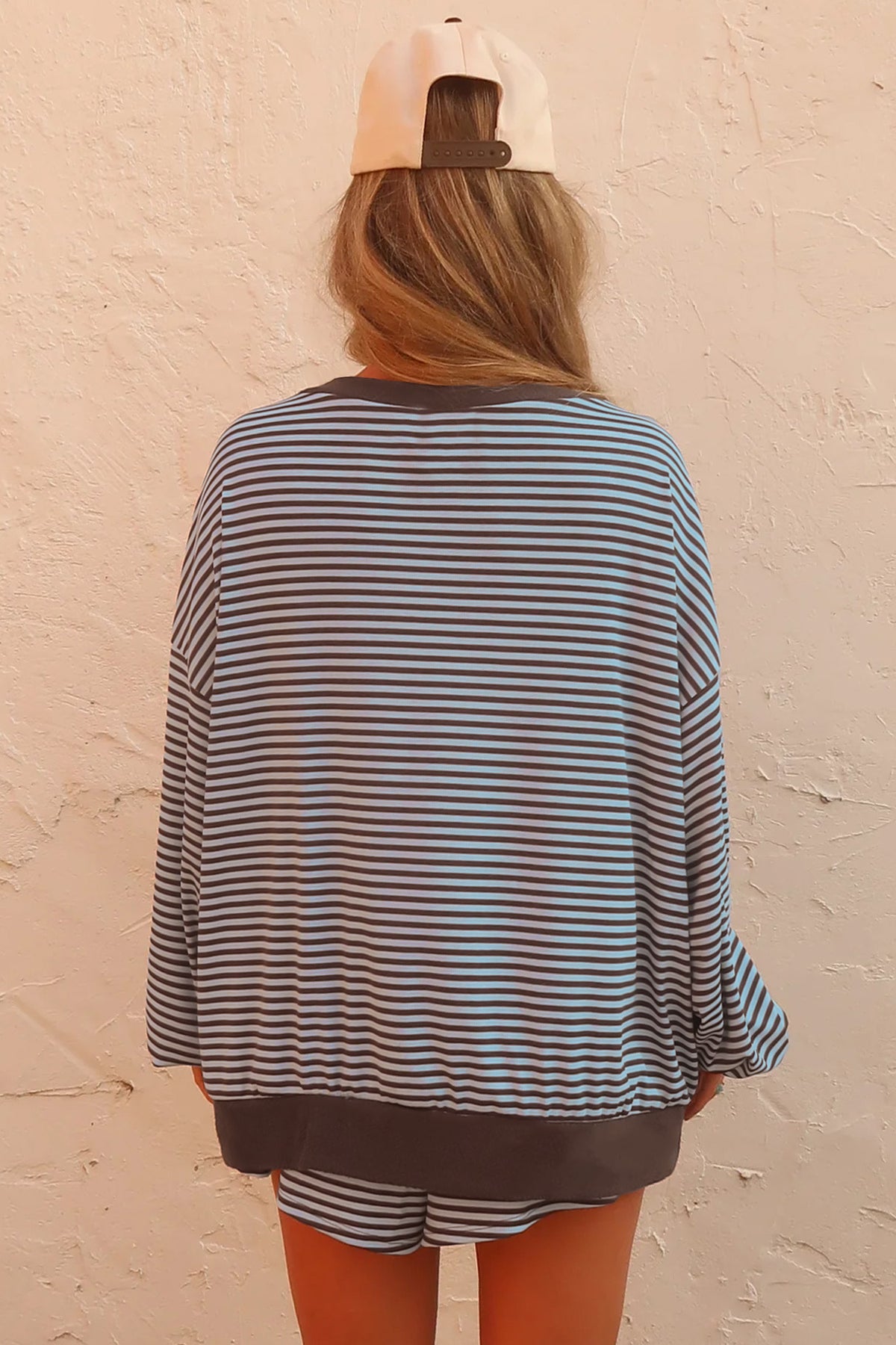 Oversized Long Sleeve Top w/ Shorts Set