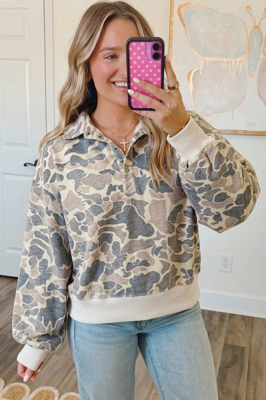 Camo Pullover Sweatshirt