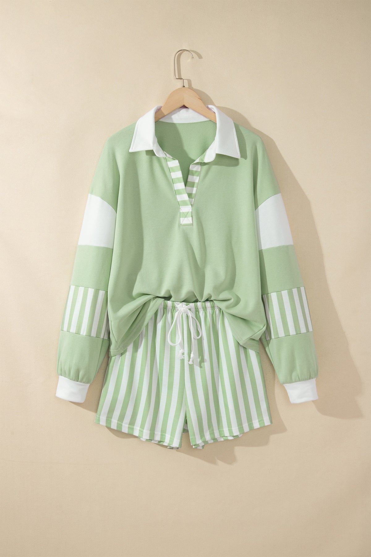 Pullover Top w/ Drawstring Shorts Set