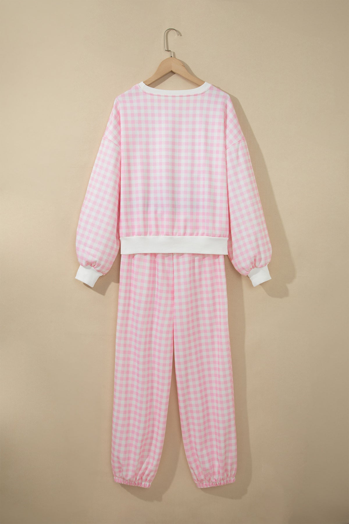 Plaid Long Sleeve Pant Set