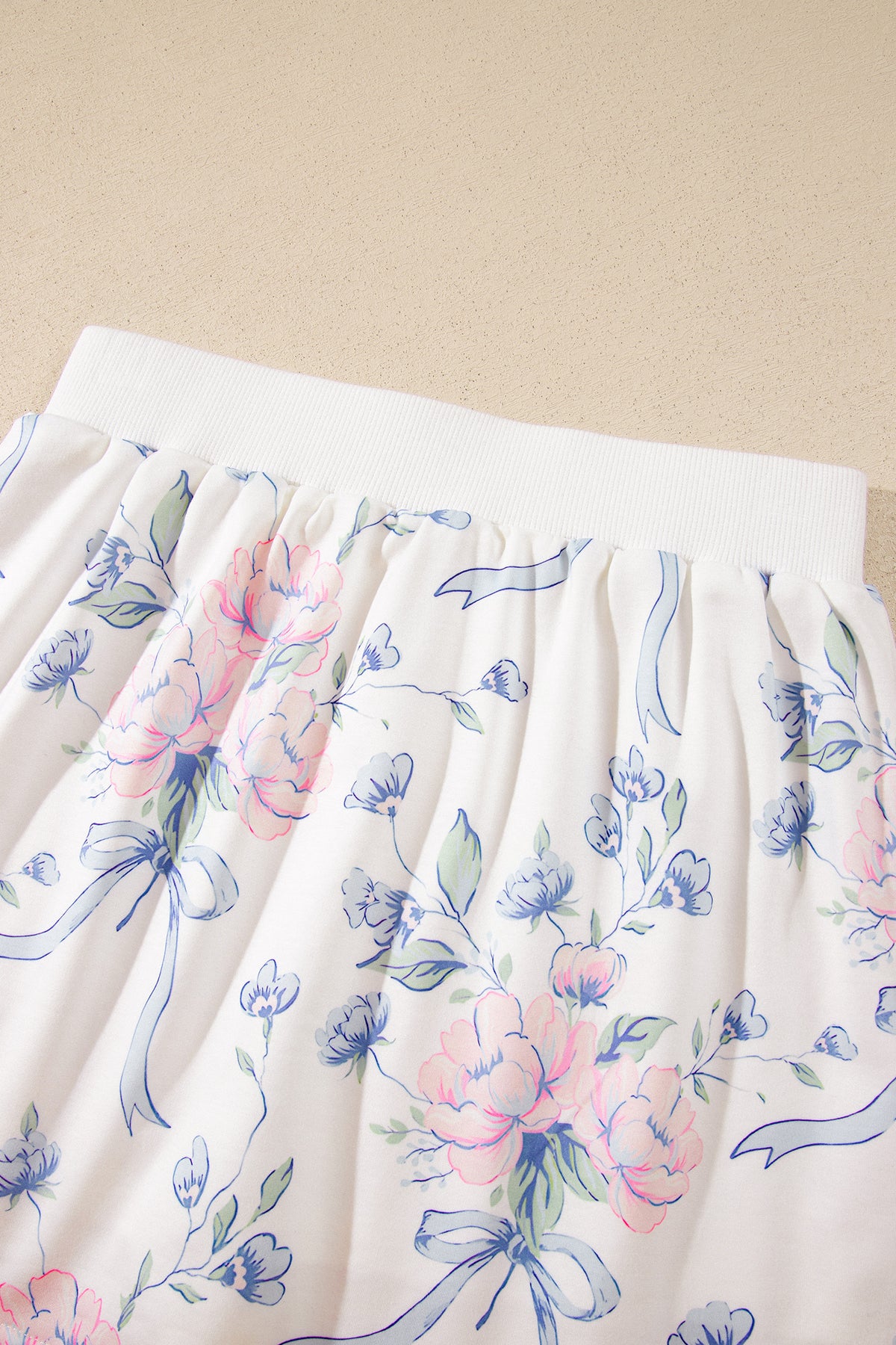 Floral Print Long Sleeve Top w/Skort Set