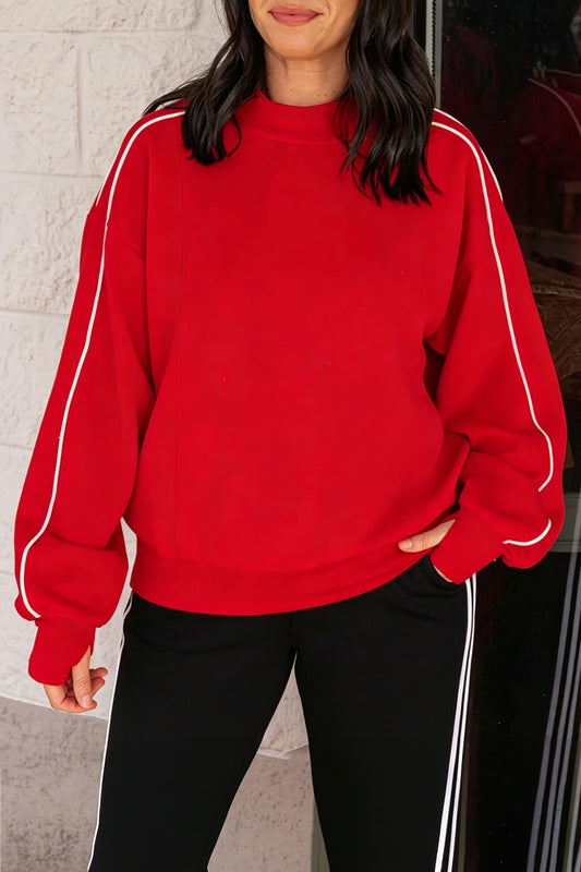 Red Long Sleeve Regular Fit Sweatshirt