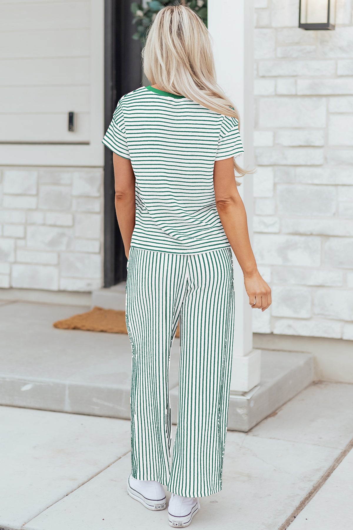 Stripe Shirt w/Cropped Pants Set
