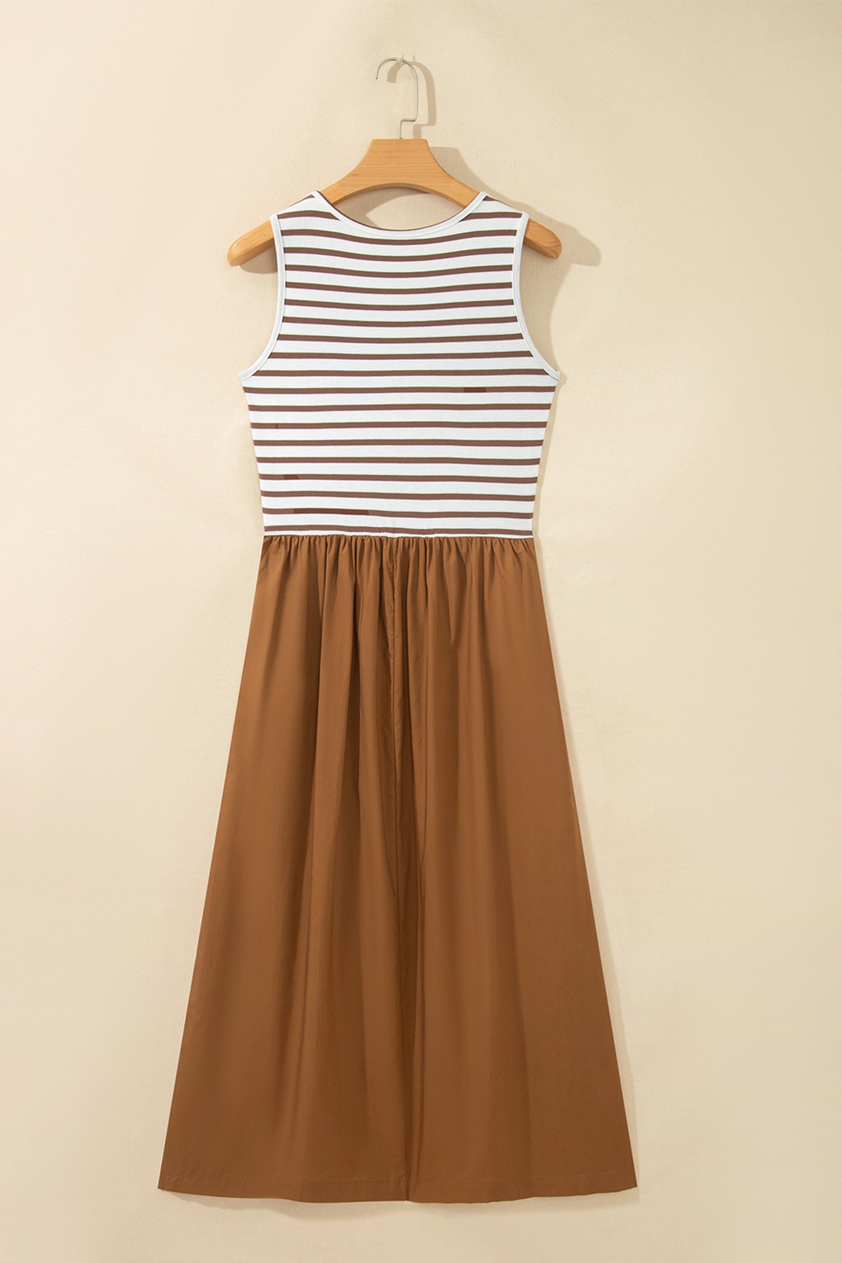 Striped Sleeveless Casual Long Dress