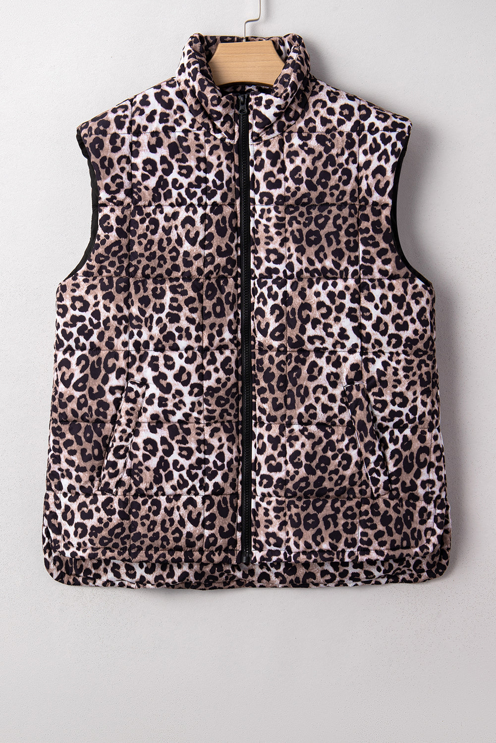 Leopard Quilted Puff Vest