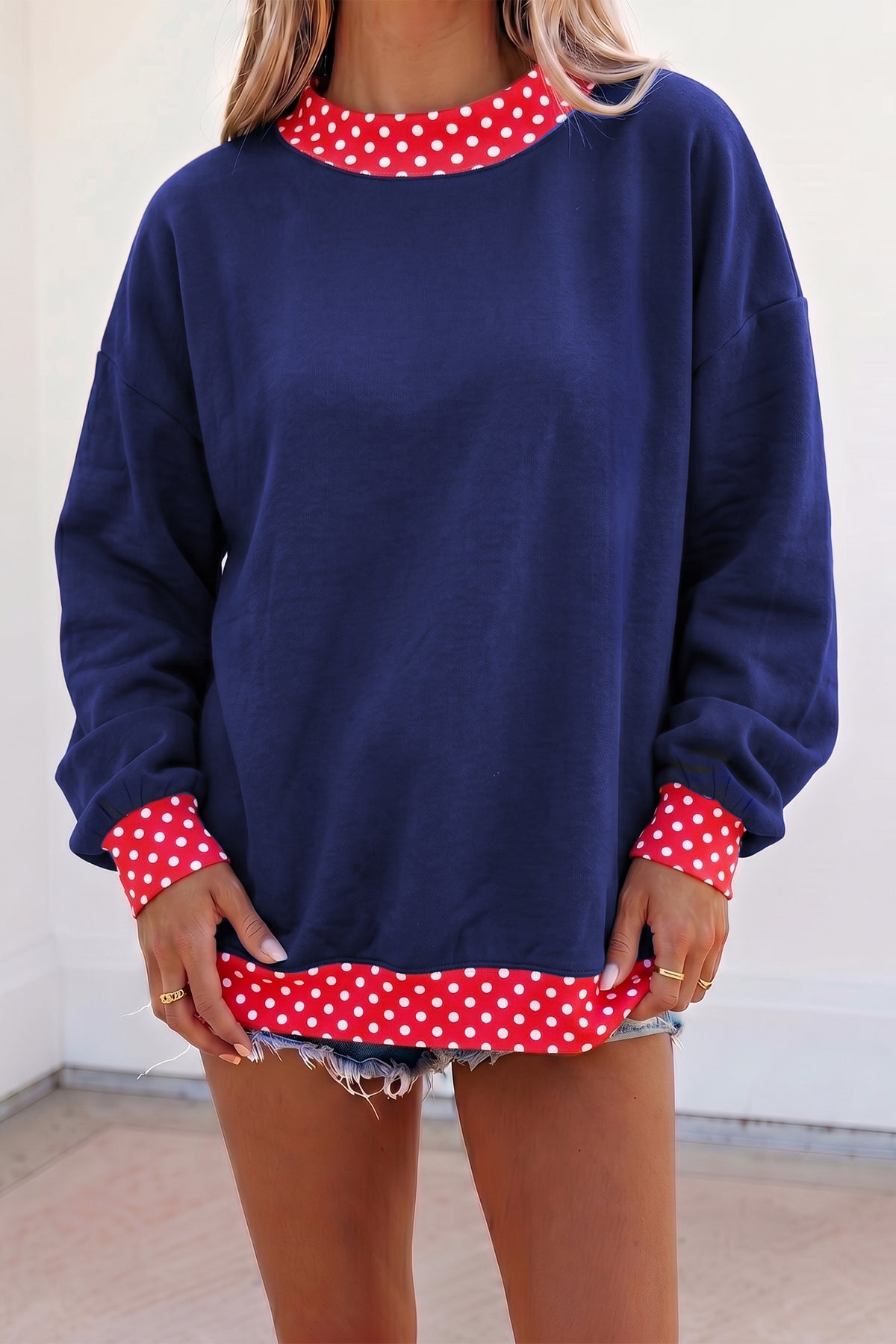 Polka Dot Oversized Sweatshirt