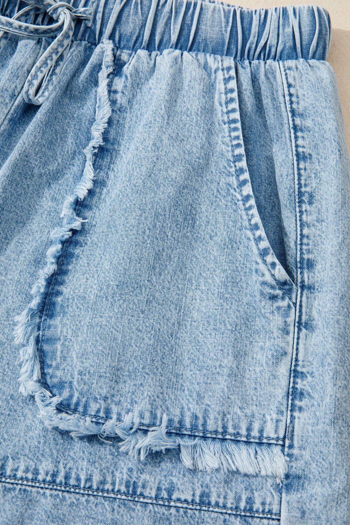 Myosotis Frayed Edge Denim Shorts