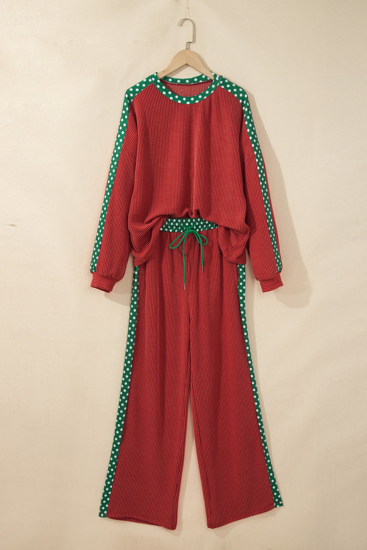 Cozy Polka Dot Long Sleeve 2pcs Set