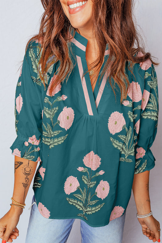 Wild Flower 3/4 Sleeve Blouse