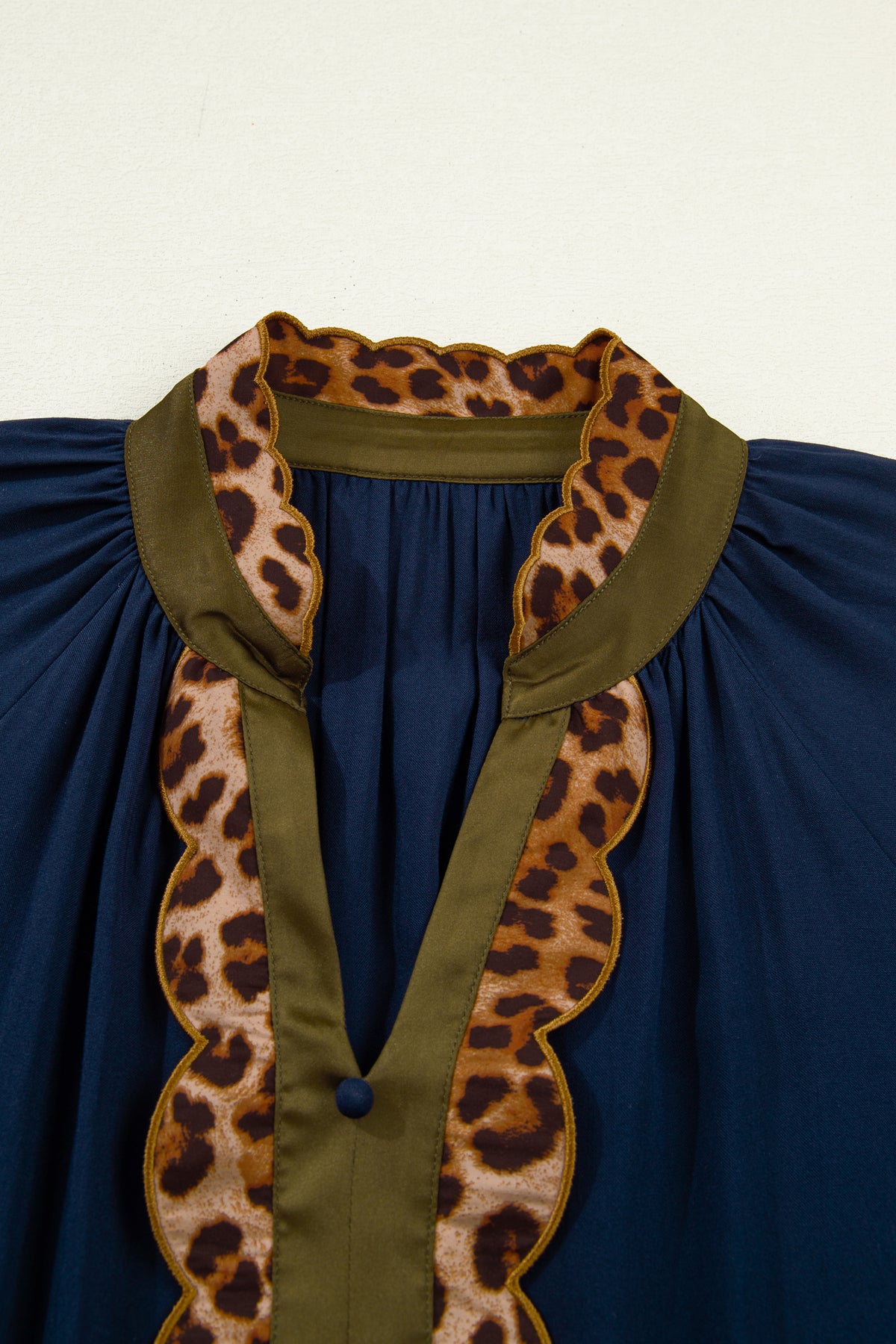 Navy Blue Leopard Tunic Dress