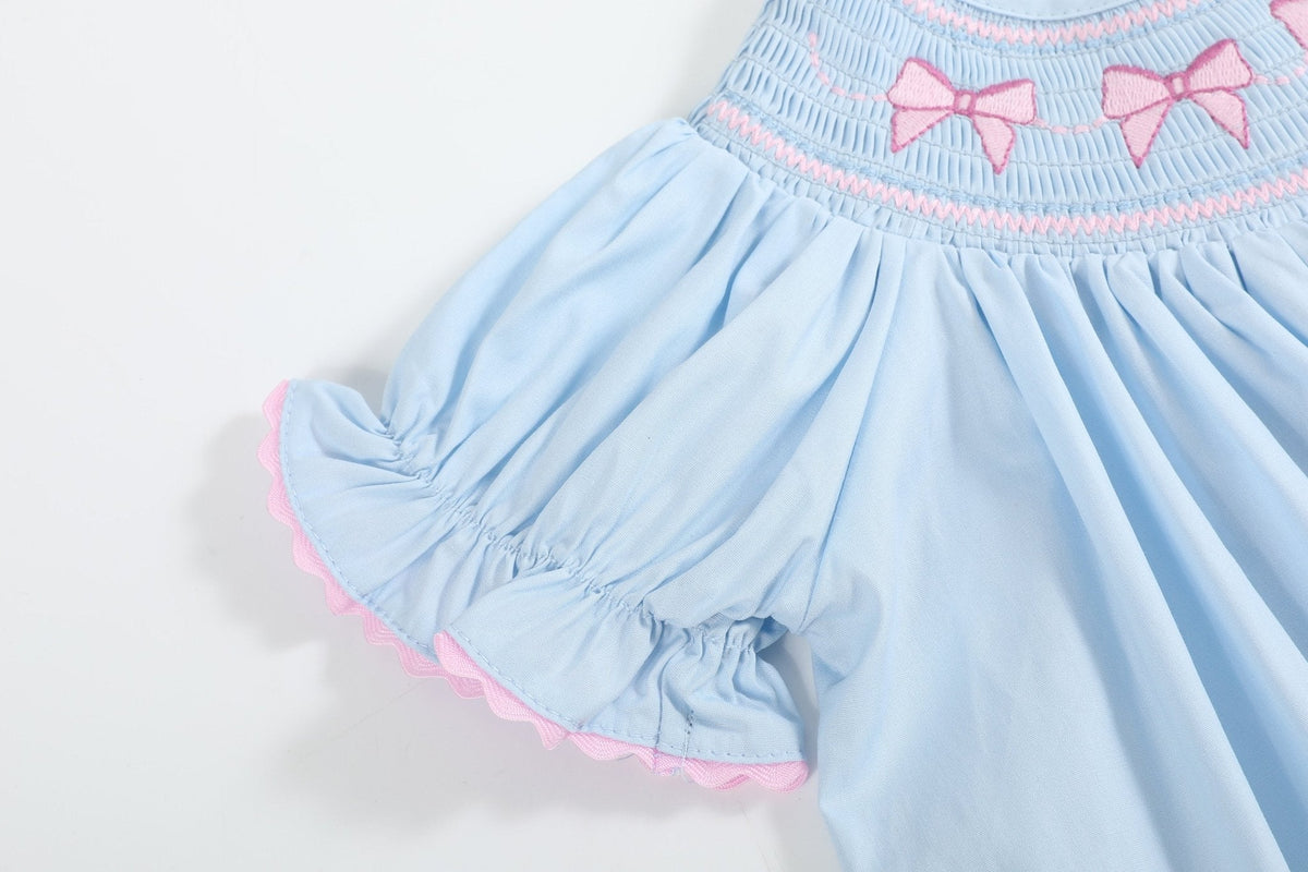 Pink Bow Smocked Dress