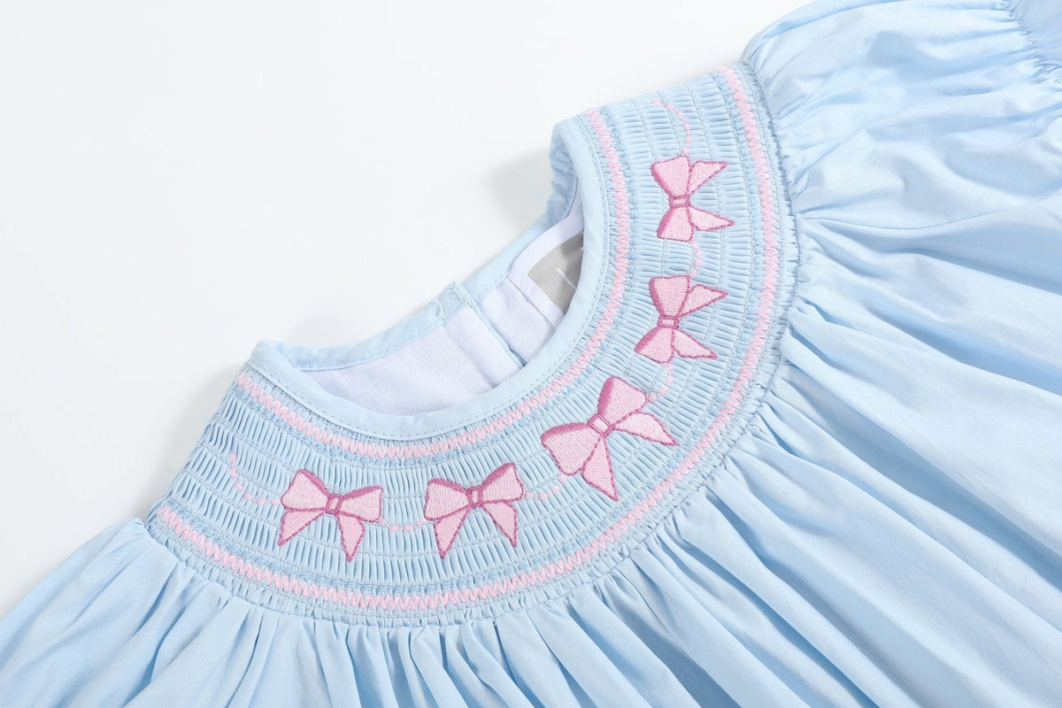 Pink Bow Smocked Dress