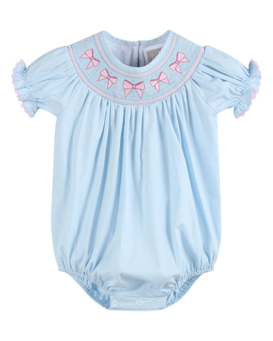 Pink Bow Smocked Romper