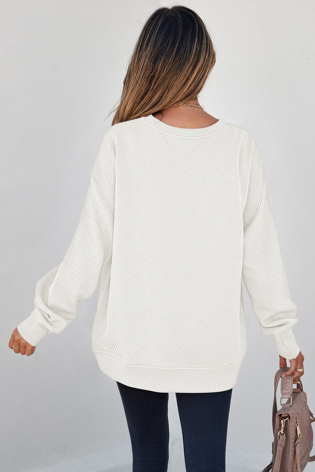 Textured Pullover Sweatshirt