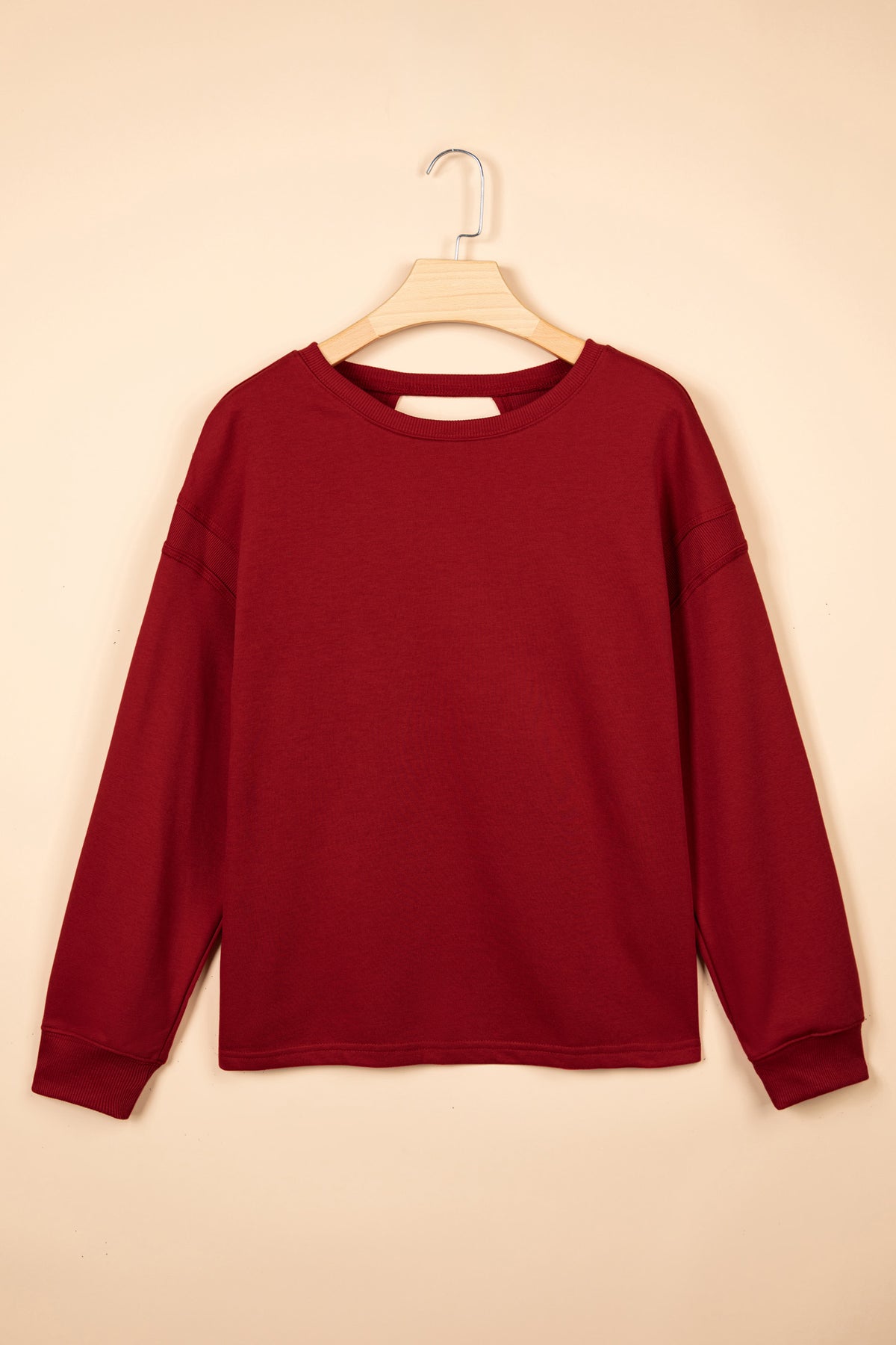 Ribbed Cutout Back Sweatshirt