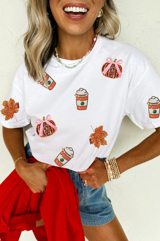 Sequined Pumpkin T-Shirt