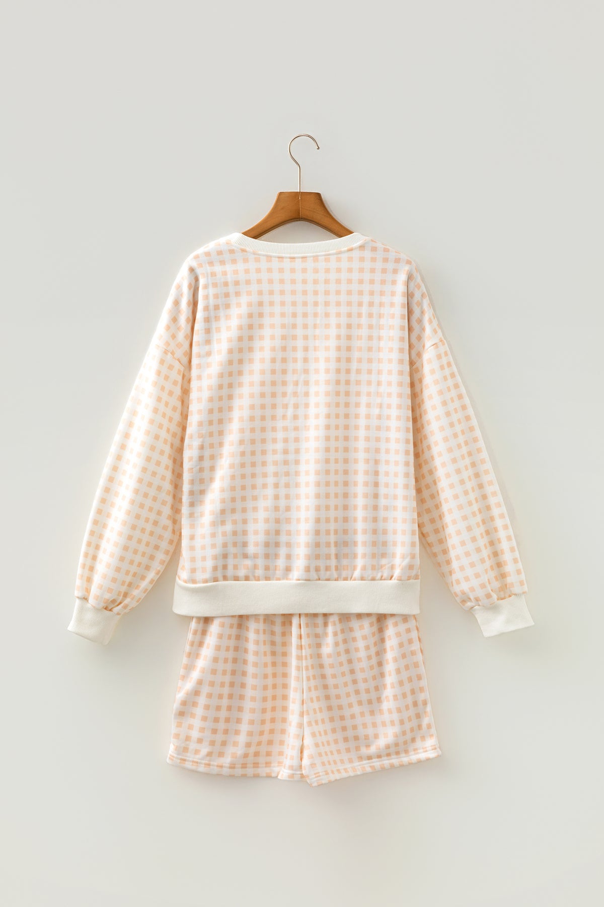 Plaid Baggy Pullover w/Shorts Set