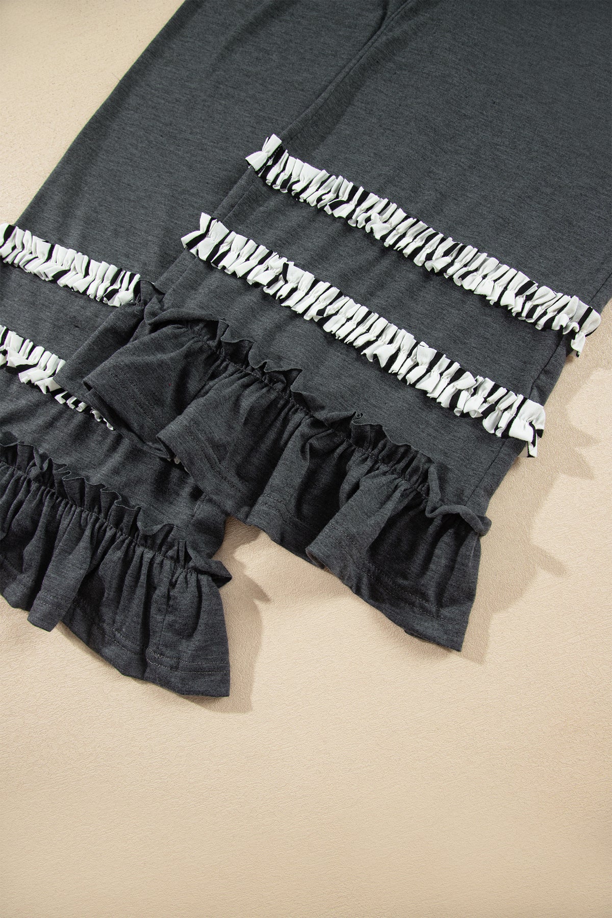 Stripe Ruffle Sleeve Top w/ Pants Set