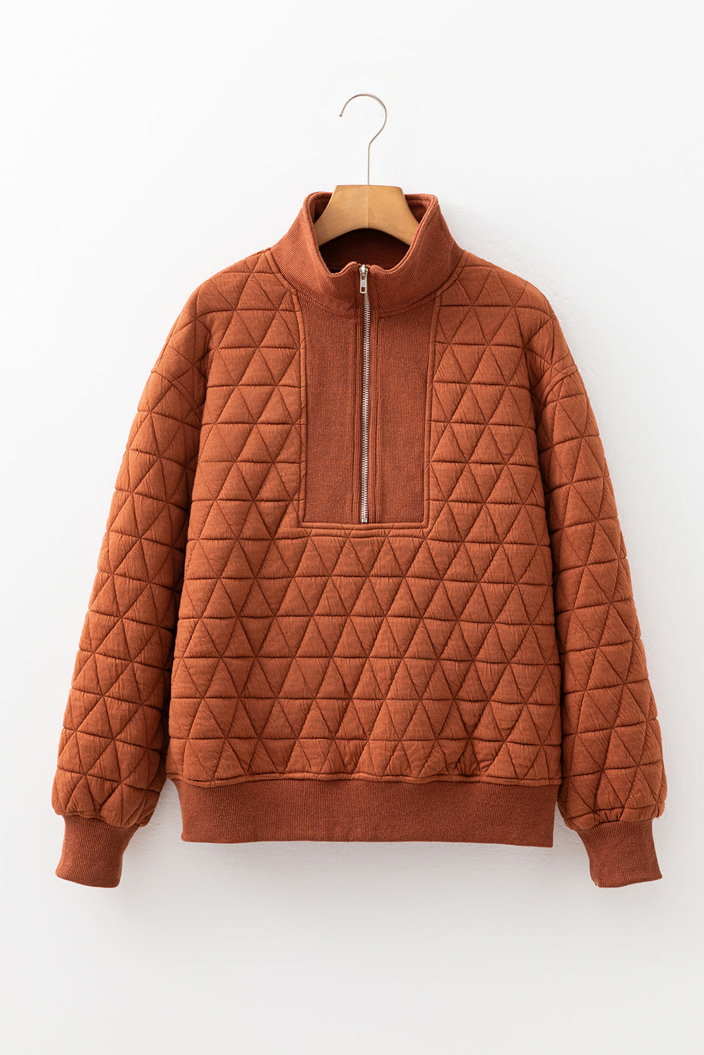 Quilted Half Zipped Sweatshirt