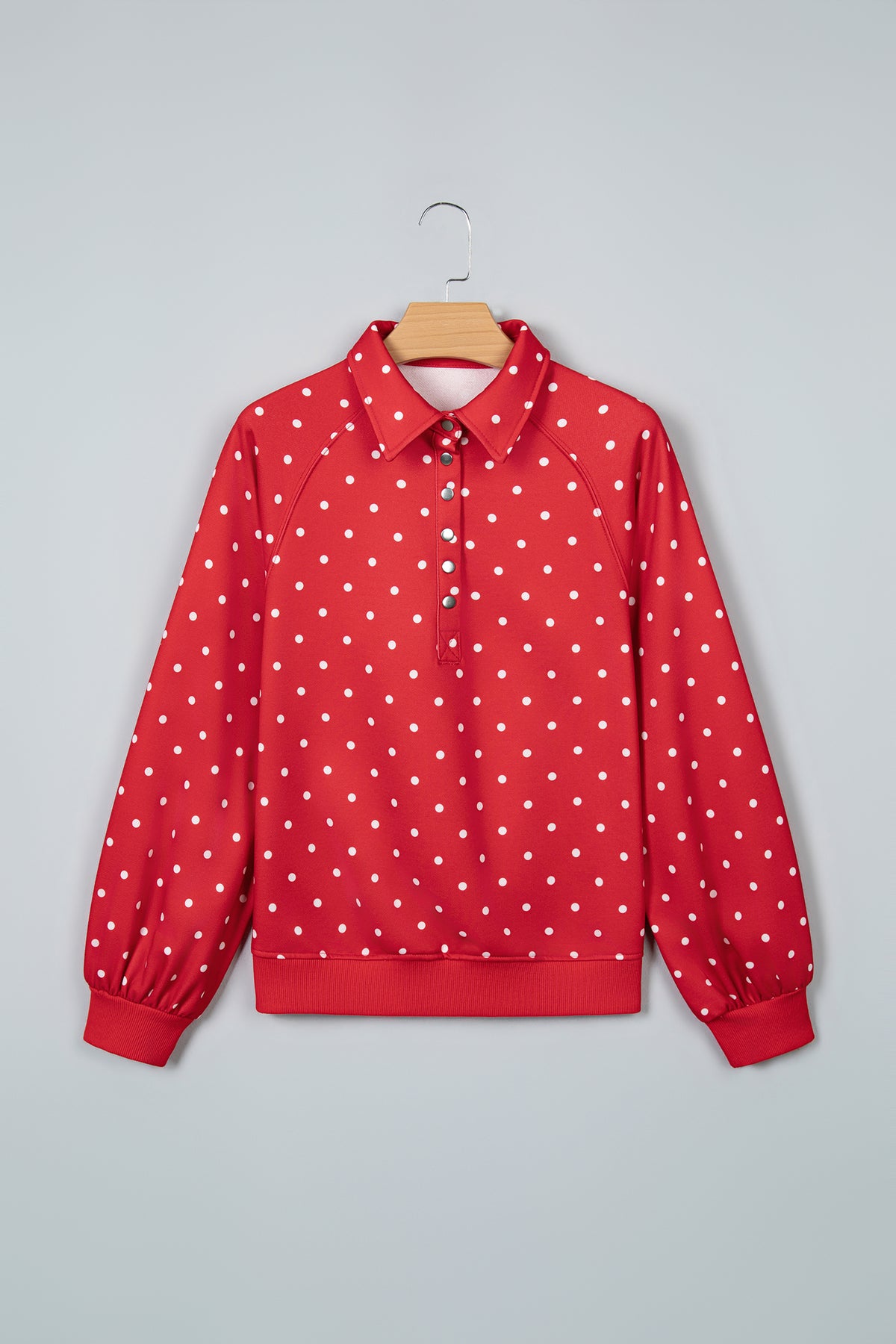 Polka Dot Casual Pullover Sweatshirt