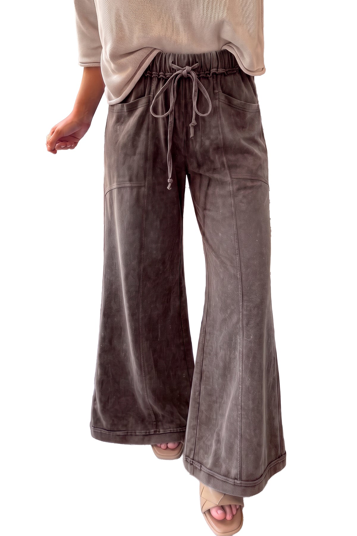 Flare Leg Drawstring Pants
