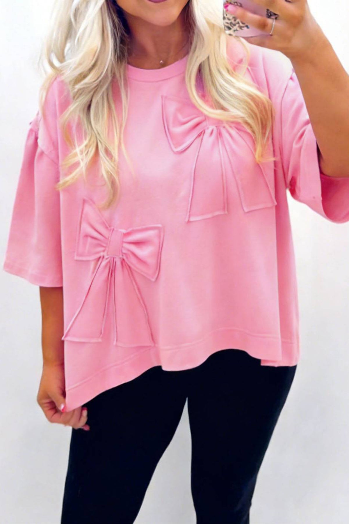 Raw Edge Bow Blouse