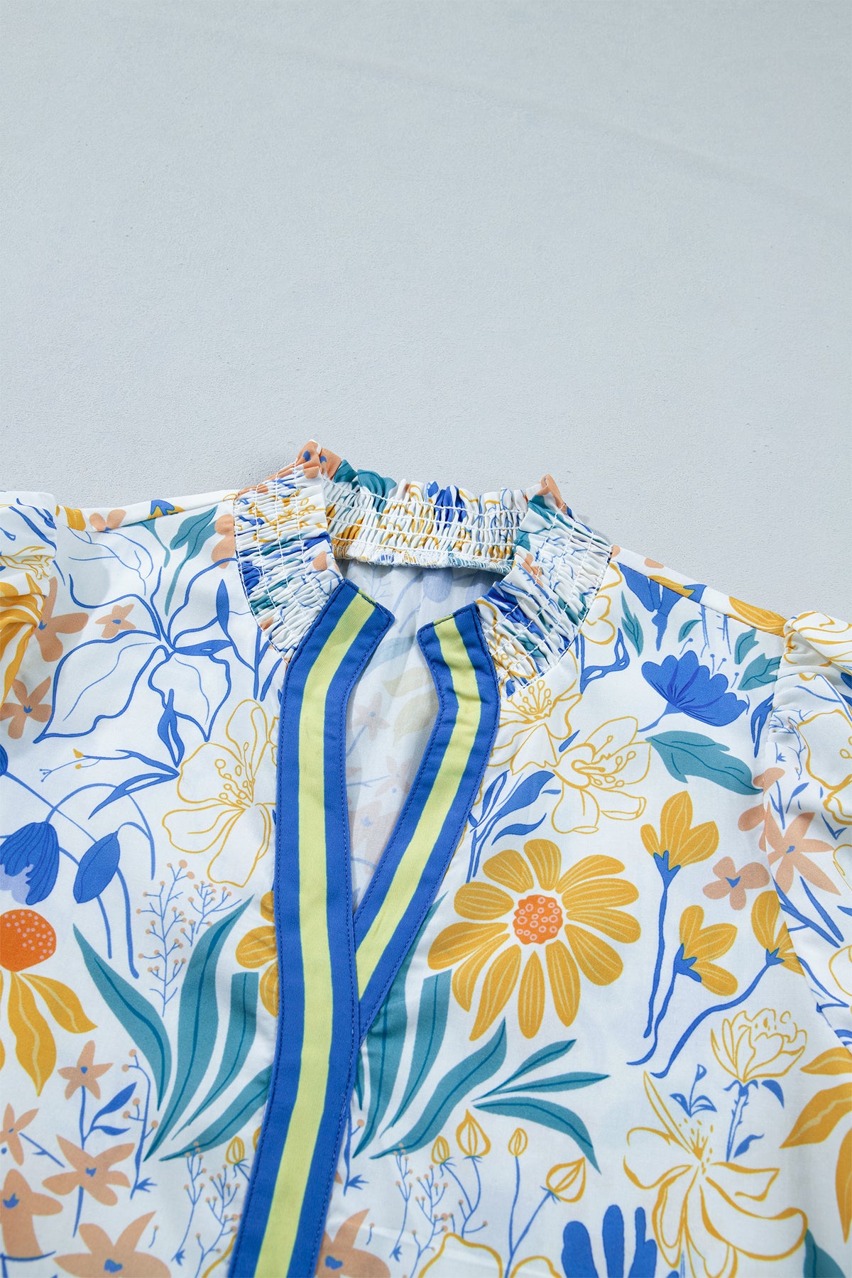 Floral Print Puff Sleeve Blouse