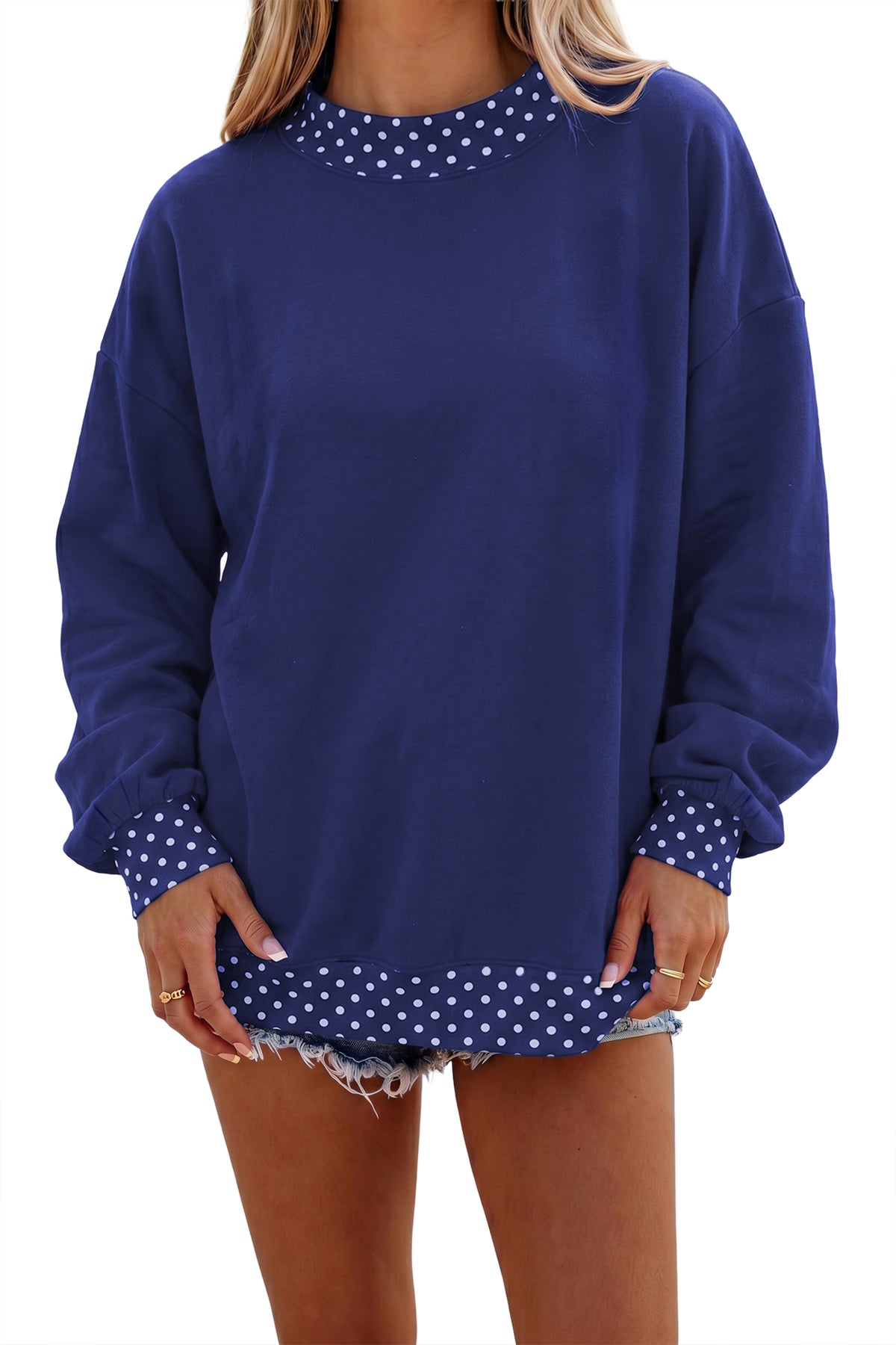 Polka Dot Oversized Sweatshirt