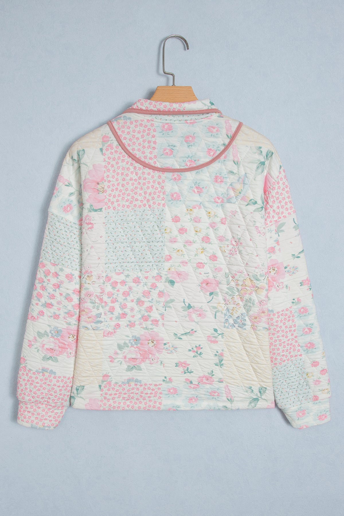 Floral Quilted Long Sleeve Sweatshirt