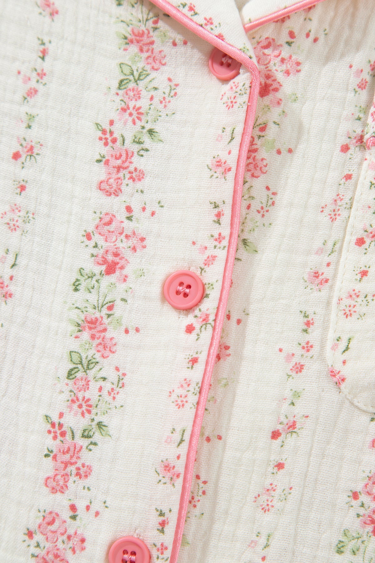 Floral Print Shirt Pajama Pant Set