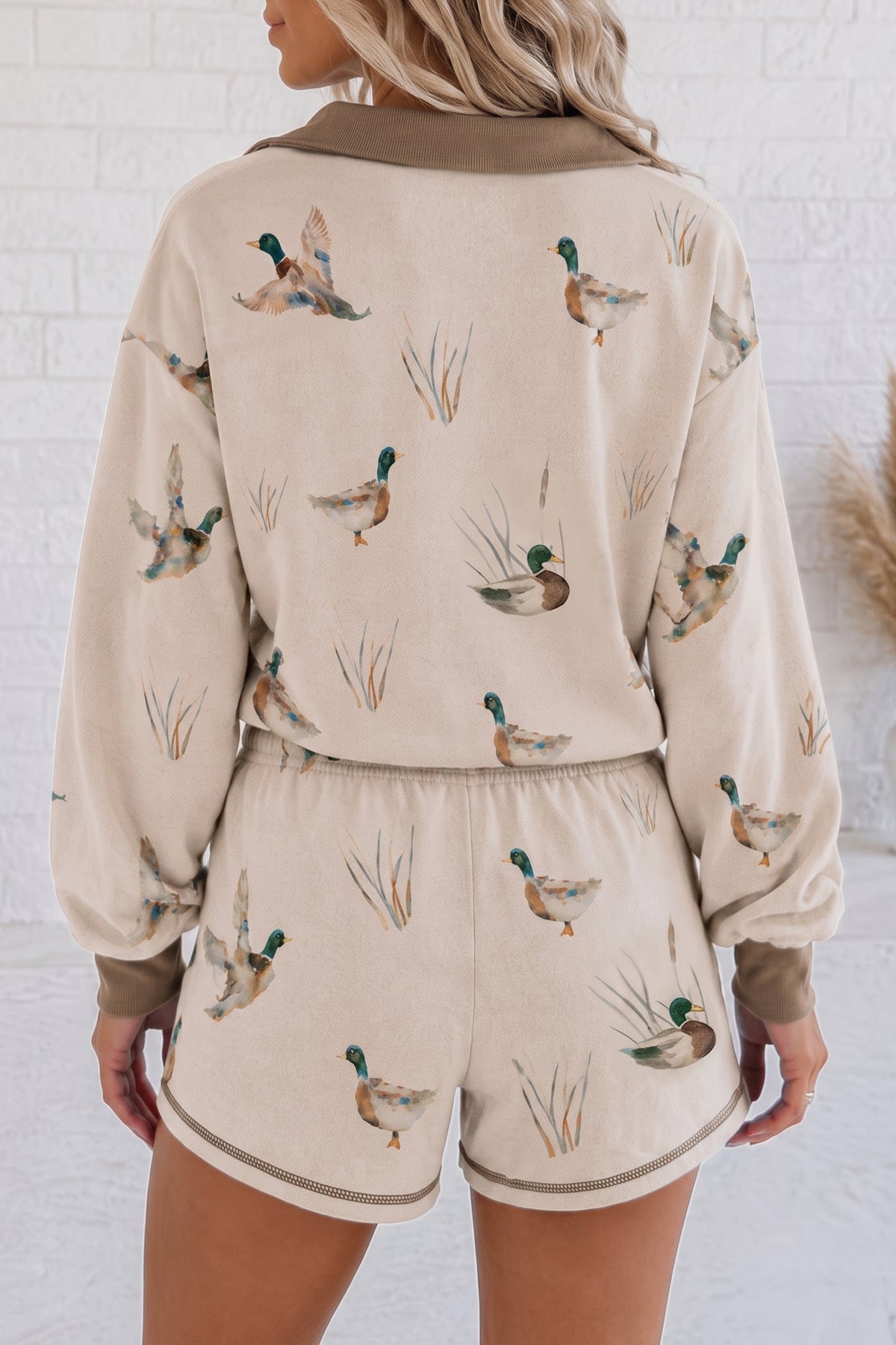 Mallard Print Pullover and Shorts Set