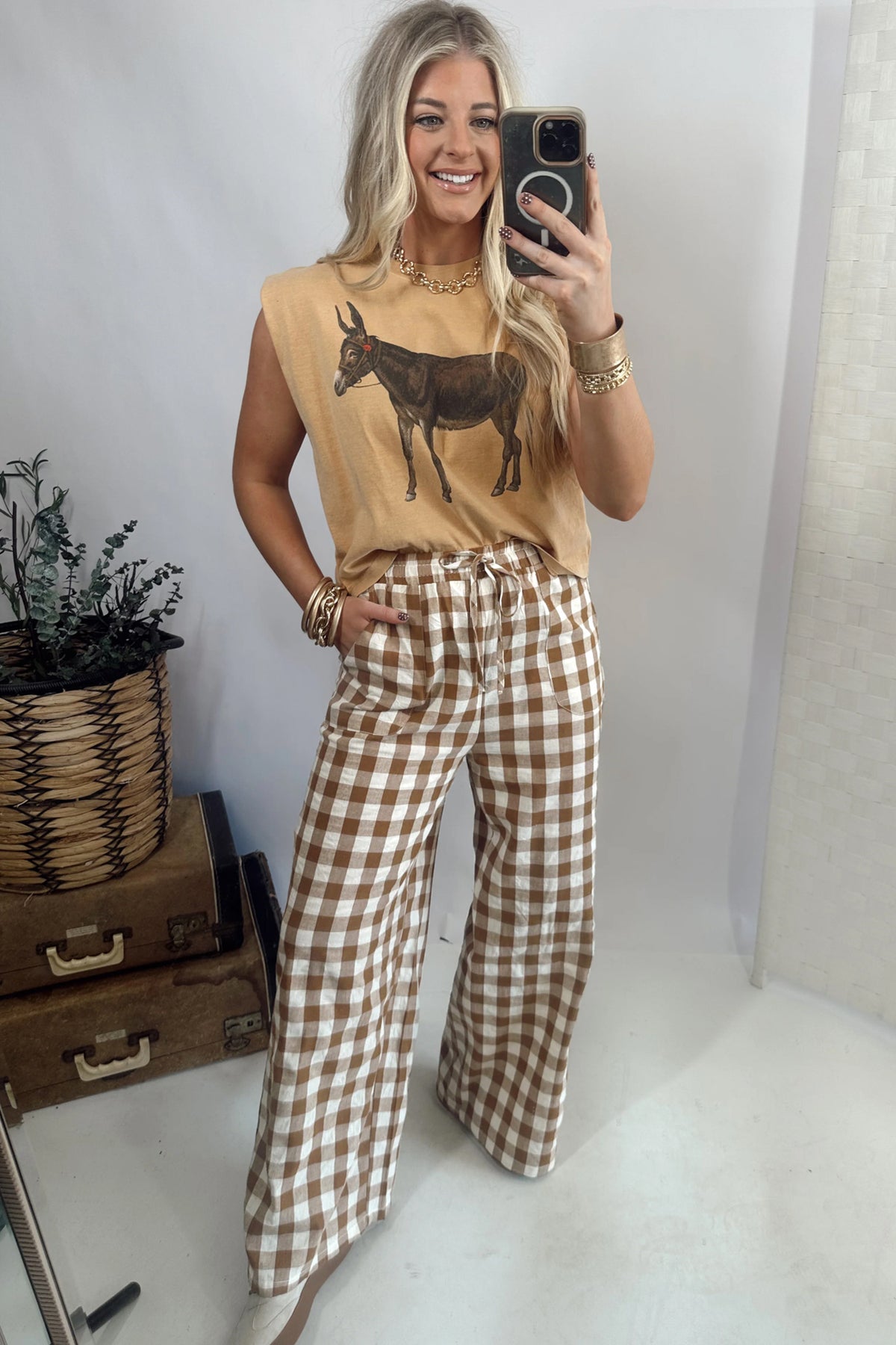 Gingham Plaid Pants