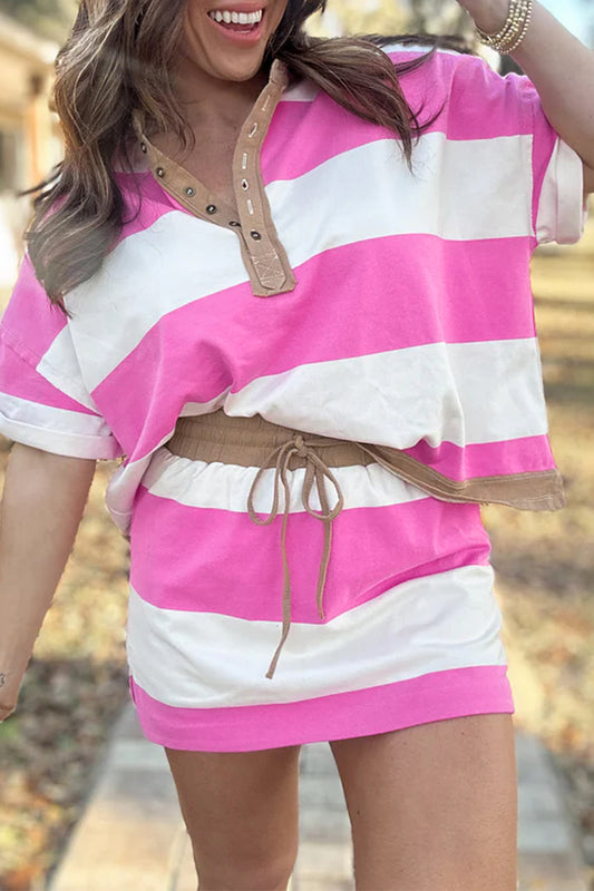 Stripe Tee w/Skort Set