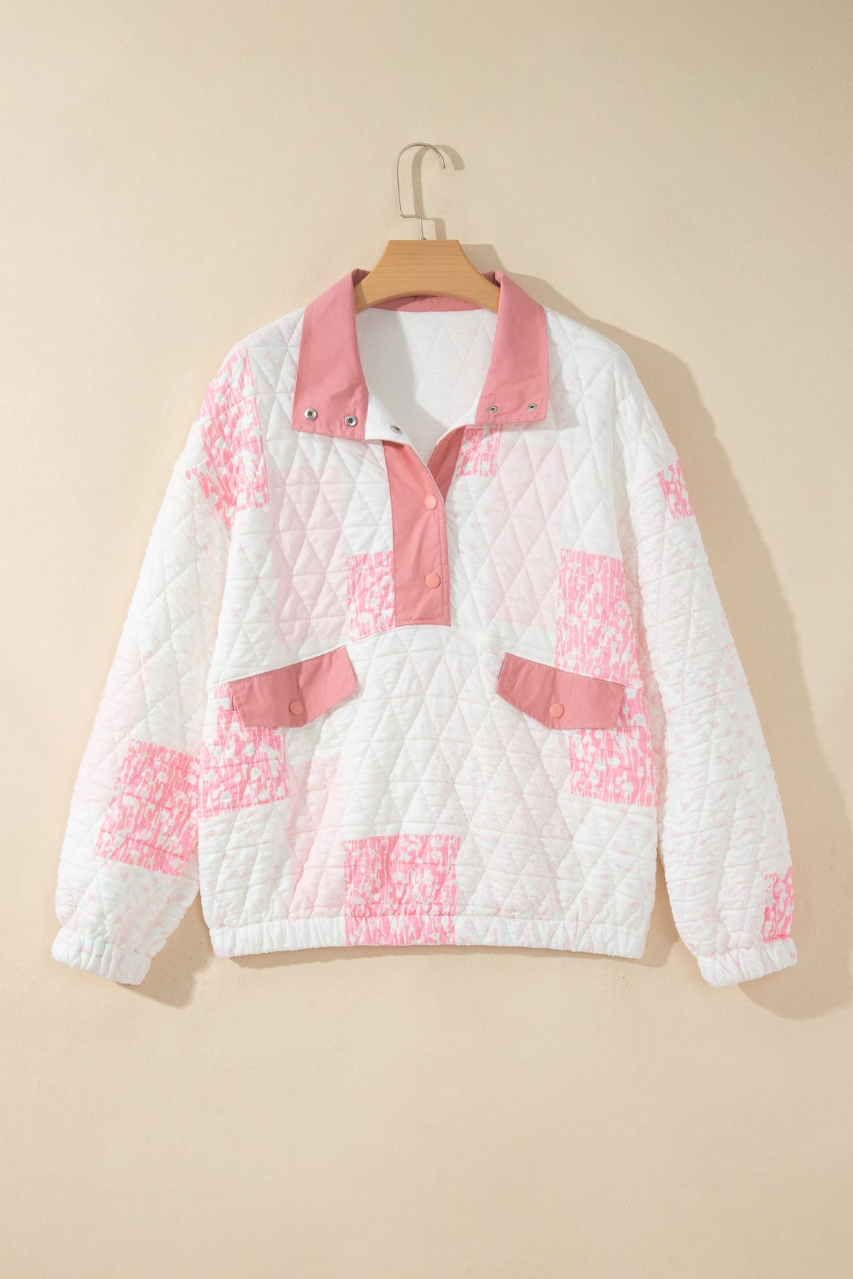 Floral Quilted Pullover Sweatshirt