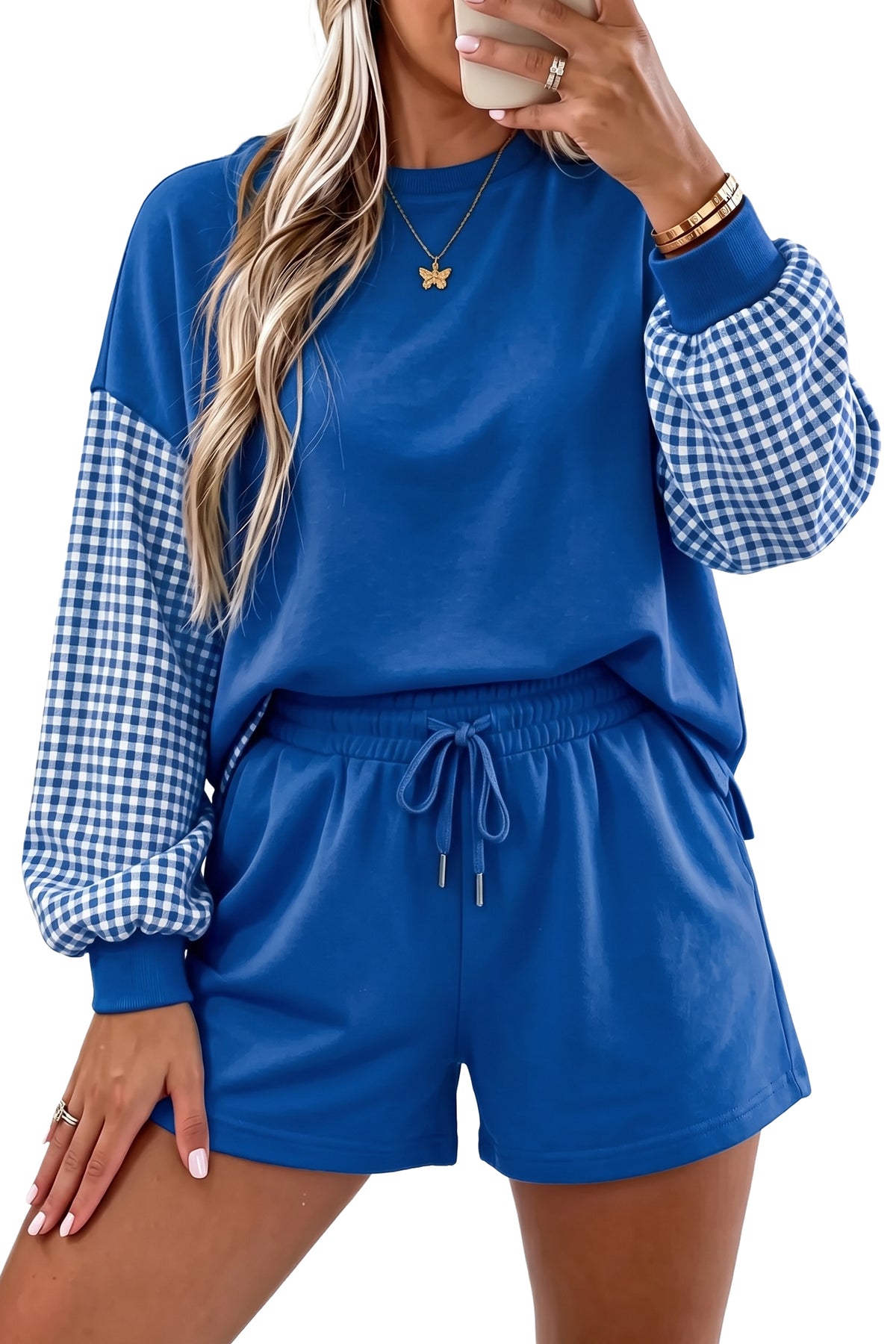 Long Sleeve Top w/Drawstring Shorts Set